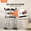 VEVOR 2 in 1 Folding Walker with Armrest Pads & 5
