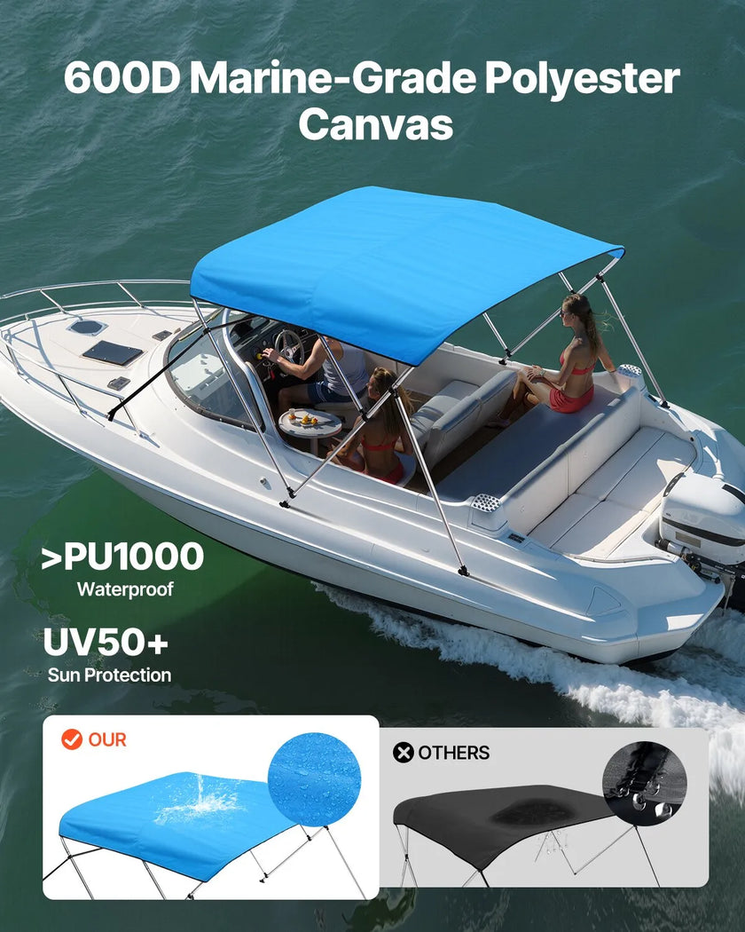VEVOR 3 Bow Boat Bimini Tops 72