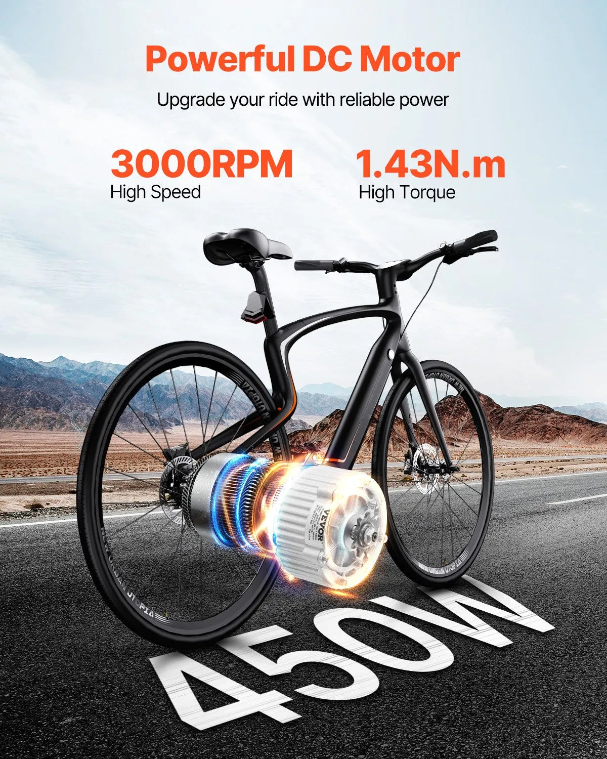 VEVOR 450W Electric Brushed DC Motor Kit 36V 3000rpm Motor with Speed Controller