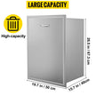 VEVOR Outdoor Kitchen Trash Drawer 19.7W x 26.5H Inch with Trash Bag Ring 11.8 Inch Diameter Ring Stainless Steel Outdoor Kitchen Drawers