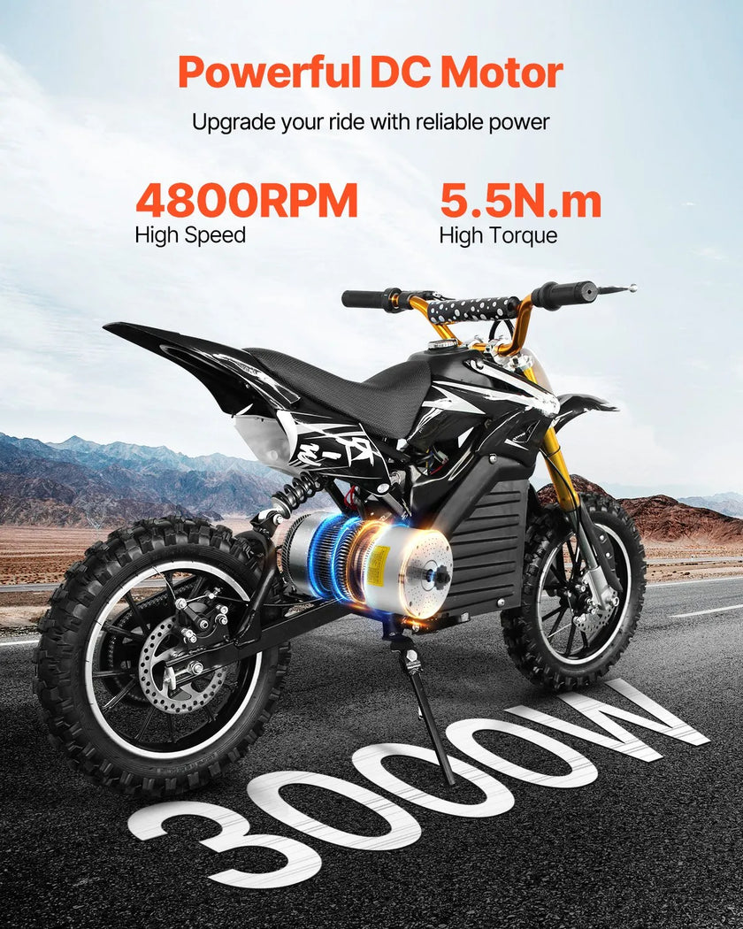 VEVOR 3000W Electric Brushless DC Motor 60V 4800rpm Motor for E-Bike Dirt Bike