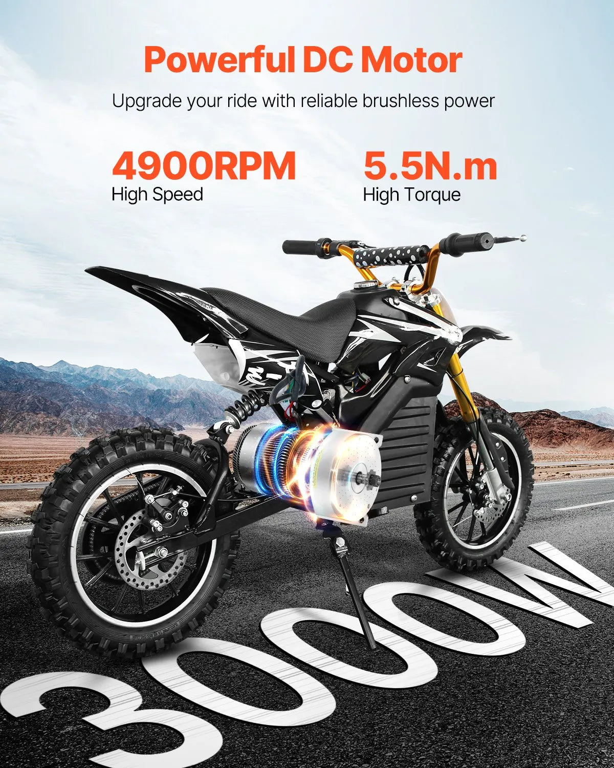 VEVOR 72V 3000W Electric Brushless DC Motor Kit with Upgraded Speed Controller