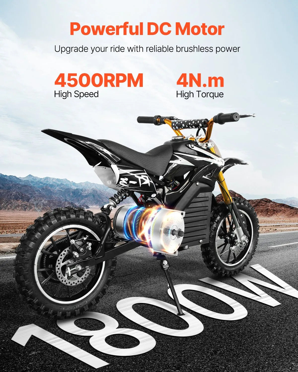 VEVOR 1800W 48VElectric Brushless DC Motor Kit with Upgraded Speed Controller