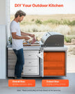 VEVOR Outdoor Kitchen Drawers Triple BBQ Access Drawers Island 16.5x29x20.5 in