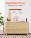 VEVOR 6 Drawer Dresser Wooden Chest of Drawers with Sliding with Anti-tip Device