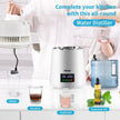 VEVOR 1.1Gal Water Distiller, 0.3Gal/H, 750W Distilled Water Maker Machine 0-99H Timing Set Temp Display, 304 Stainless Steel Countertop Distiller Glass Carafe Cleaning Powder 3 Carbon Packs, White