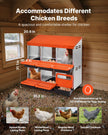 VEVOR 6-Compartment Chicken Nest Box Mental Box with Inclined Nesting Boxes