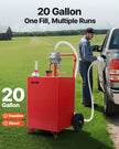 VEVOR 20 Gallon Fuel Caddy Gasoline & Diesel Fuel Tank with Manual Pump Red