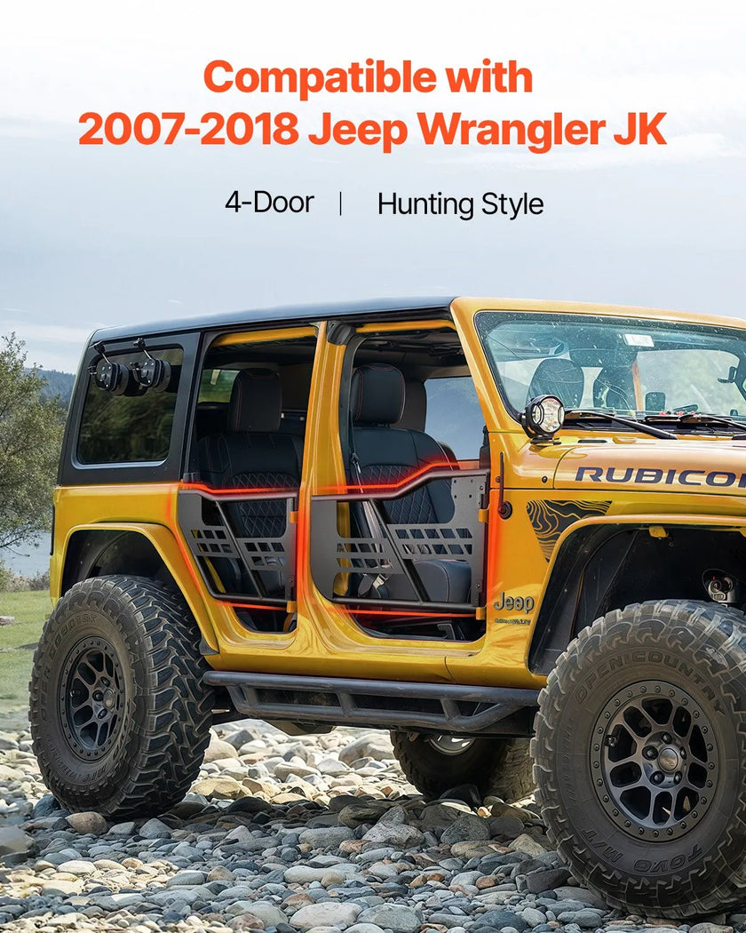 VEVOR 4-Door Jeep Tube Doors Jeep Tubular Door for 2007-2018 Jeep Wrangler JK