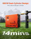 VEVOR PCP Air Compressor 800W Dual-Cylinder PCP Airgun Compressor 4500PSI/30Mpa