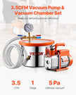 VEVOR 1.5 Gallon Vacuum Chamber 3.5CFM Single Stage Pump Degassing Chamber Kit