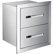 VEVOR Outdoor Kitchen Drawers 18W x 20.6H x 12.7D Inch, Flush Mount Double BBQ Drawers Stainless Steel with Handle, BBQ Island Drawers for Outdoor Kitchens or Patio Grill Station