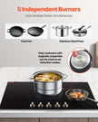VEVOR 9200W 5 Burner Induction Cooktop Electric Countertop Burner Knob Control