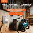 VEVOR 3 Phase Converter - 7.5HP 23A 220V Single Phase to 3 Phase Converter, Digital Phase Shifter for Residential and Light Commercial Use, 220V-240V Input/Output (One Converter for One Motor Only)