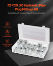 VEVOR 72 PCS Hydraulic Fittings 37° JIC Hydraulic Hose Cap and Plug Kit