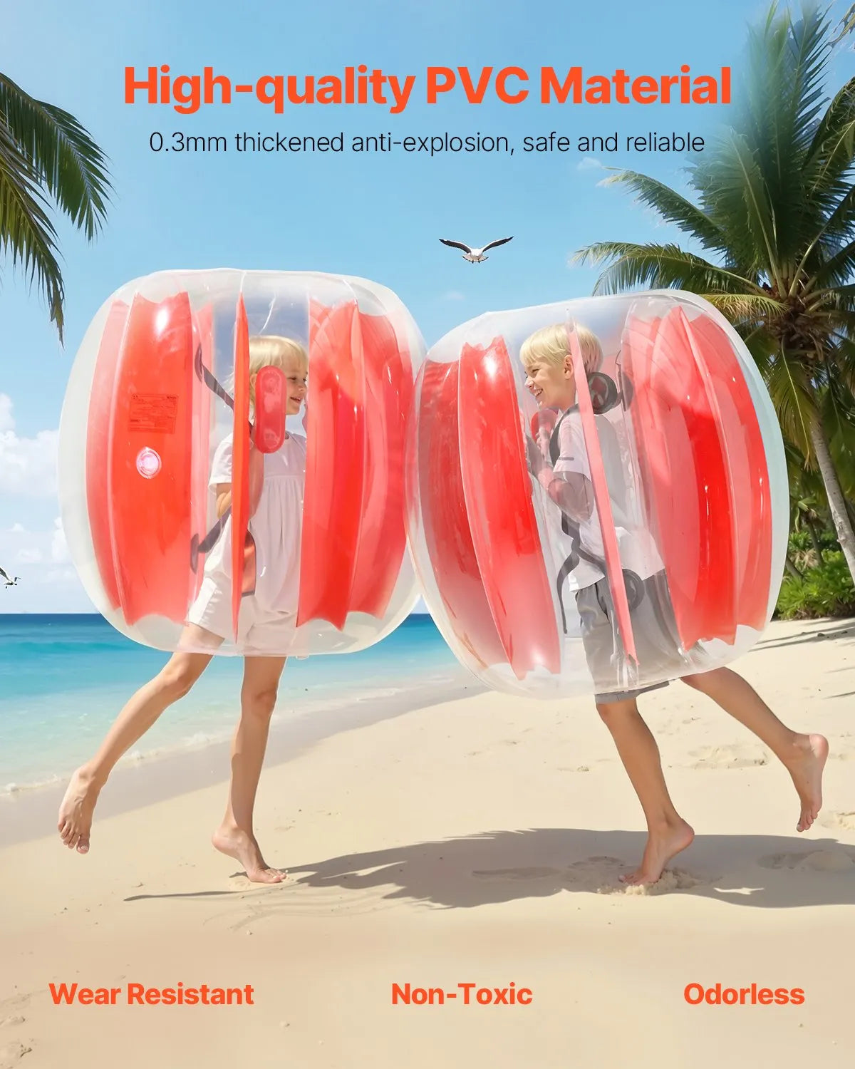 VEVOR 2-Pack 3FT/0.9M Inflatable Bumper Balls PVC Body Sumo Zorb Ball Outdoor