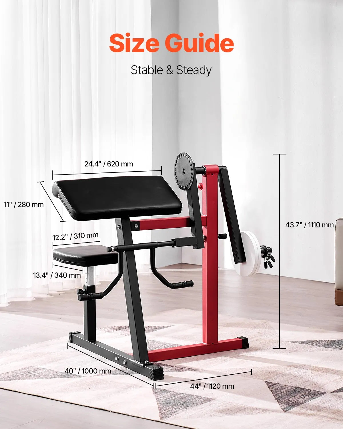 VEVOR 2 in 1 Preacher Curl Bench Bicep Curls and Triceps Extension Machine