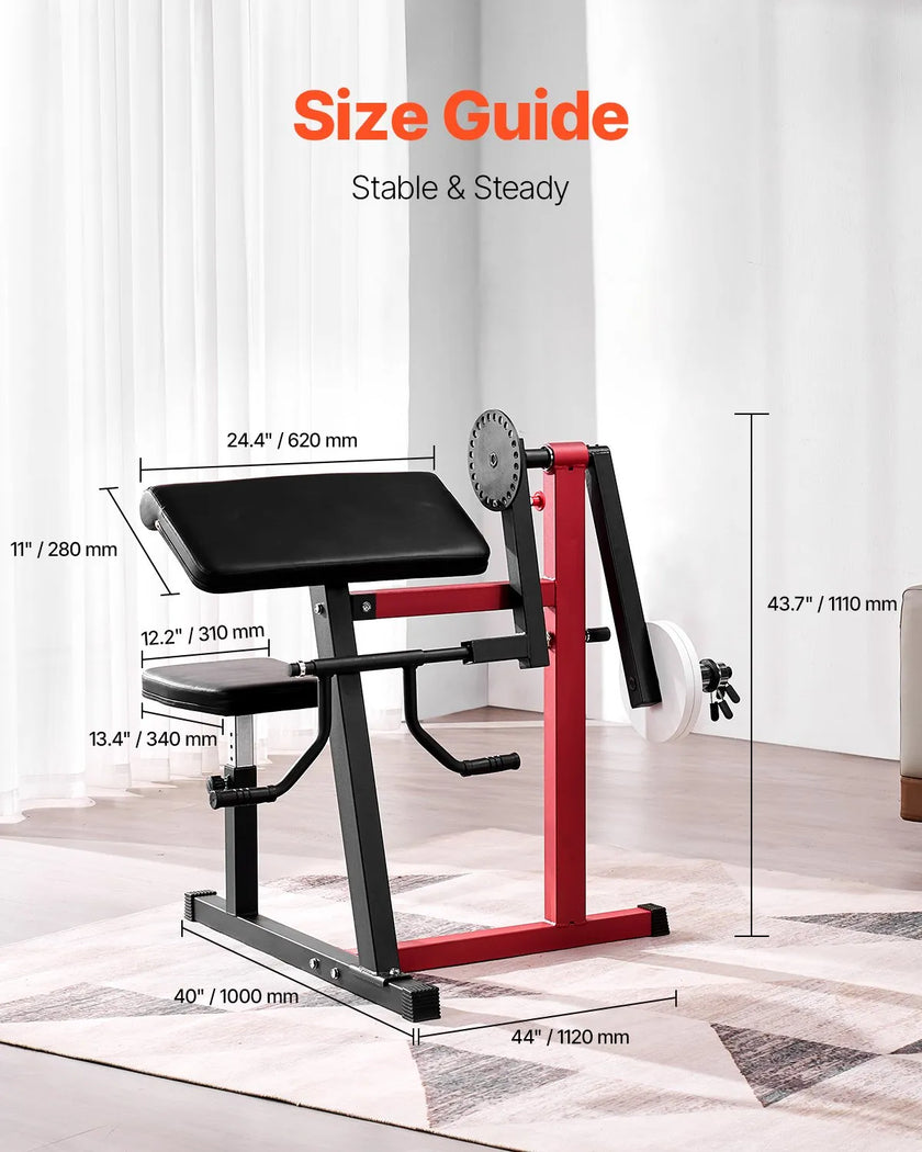VEVOR 2 in 1 Preacher Curl Bench Bicep Curls and Triceps Extension Machine