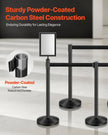VEVOR 8 Pcs Stanchion Post with 4 Retractable Belts & 2 Sign Holders Hollow Base