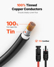 VEVOR 50FT Solar Panel Extension Wire with Female & Male Connectors 10AWG 1 Pair