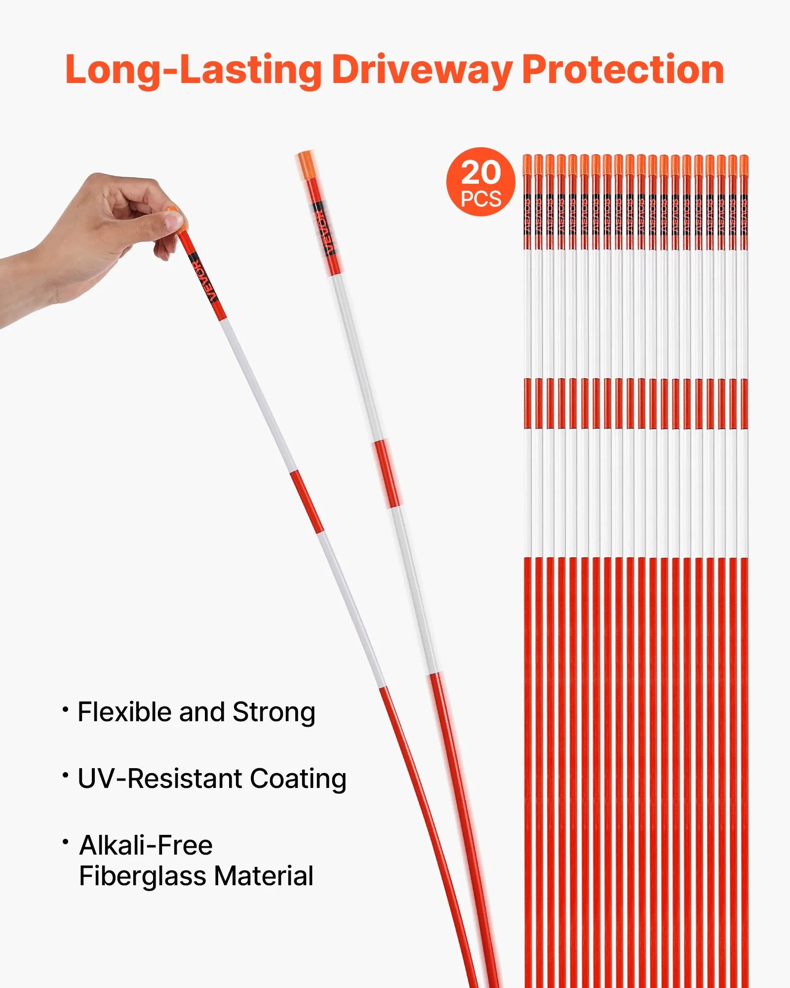 VEVOR 20Pcs Reflective Driveway Markers 5/16