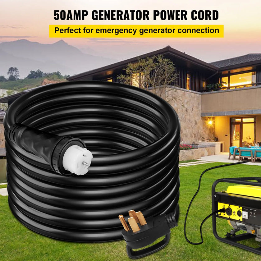 VEVOR 10FT Generator Power Cord 50A 125/250 V 14-50P to CS6364 Locking Connector