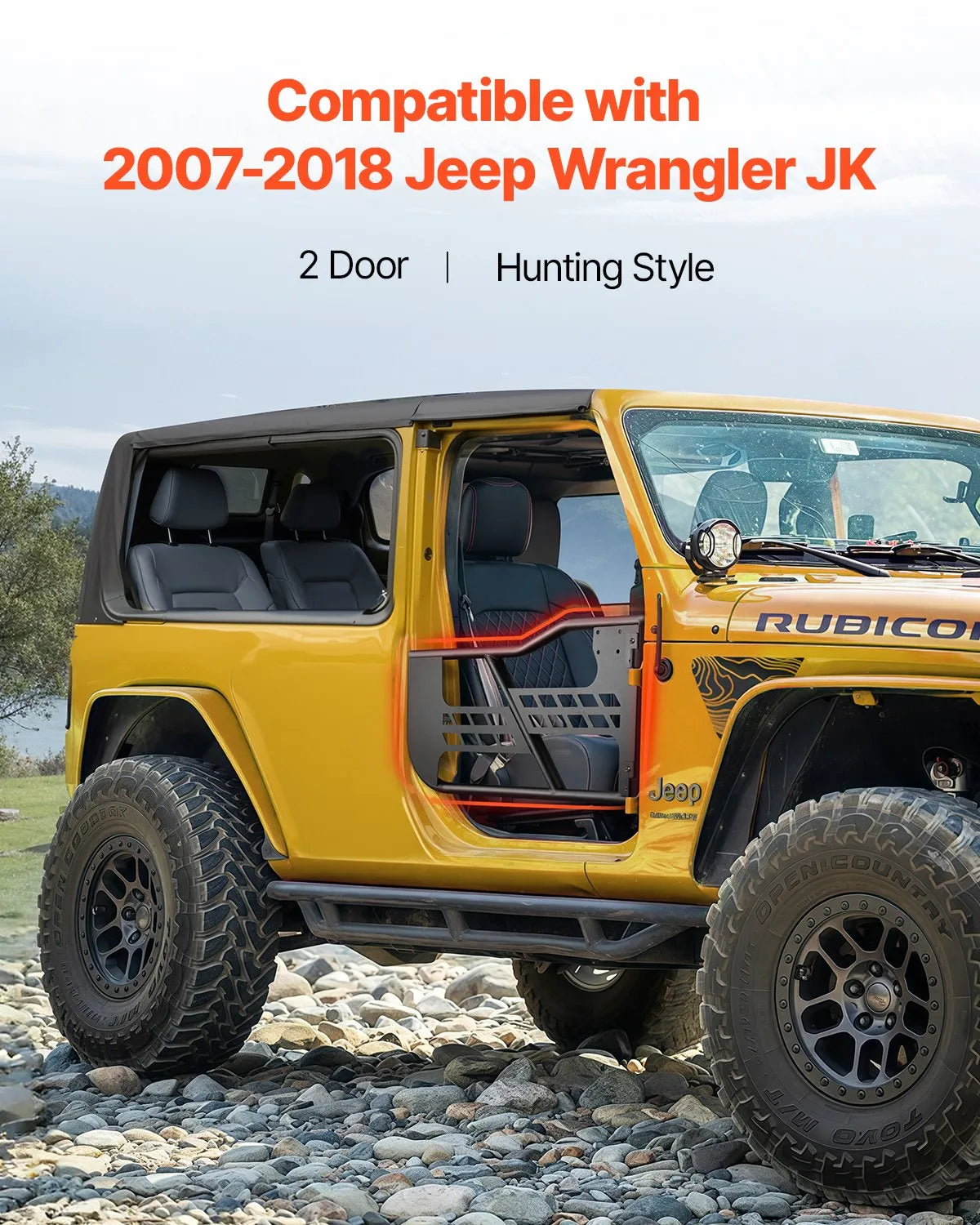 VEVOR 2-Door Jeep Tube Doors Jeep Tubular Door for 2007-2018 Jeep Wrangler JK