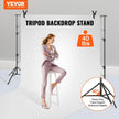 VEVOR 12 x 10 ft Heavy Duty Backdrop Stand, Height Adjustable Photography Backdrop Stand, Background Support System with 6 Clamps and A Carry Bag, for Party, Wedding, Display, Photo