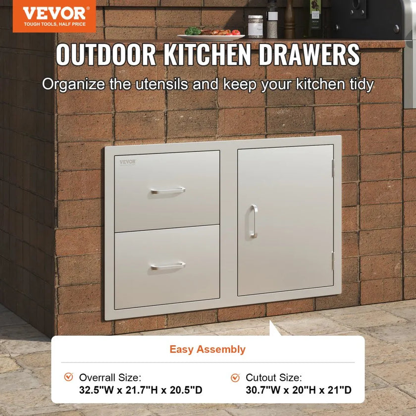 VEVOR Outdoor Kitchen Door Drawer Combo 32.5\