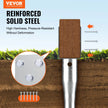 VEVOR No Dig Ground Anchor, 1 Pack 3.94 x 2.76 x 27.56 in DIY Screw in Post Stake, Includes 6 Lag Bolts & a Rebar, U-Shape Heavy Duty Steel Post Holder, Great for Mailbox Posts and Fence Posts