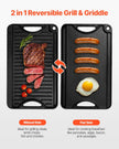 VEVOR 14x8.5 in Reversible Grill Griddle Pre-Seasoned BBQ Pan Cast Iron Black