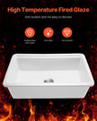 VEVOR 33in Farmhouse Sink Topmount Undermount Kitchen Single Bowl Basin Fireclay