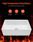 VEVOR 32.5 in Farmhouse Sink Undermount Kitchen Single Bowl Basin Fireclay White