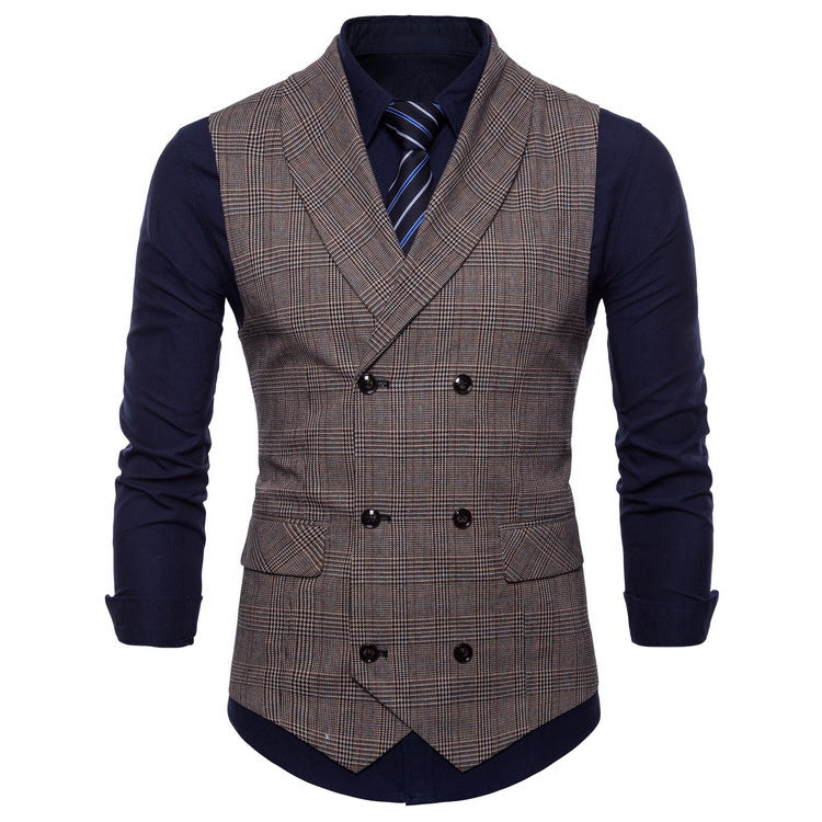 Men's Slim Fit Business Waistcoat – Double Breasted Suit Vest