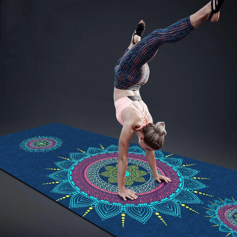 Non-Slip Yoga Mat – TPE & Suede, Beginner & Advanced (Pink / Midsummer Set)