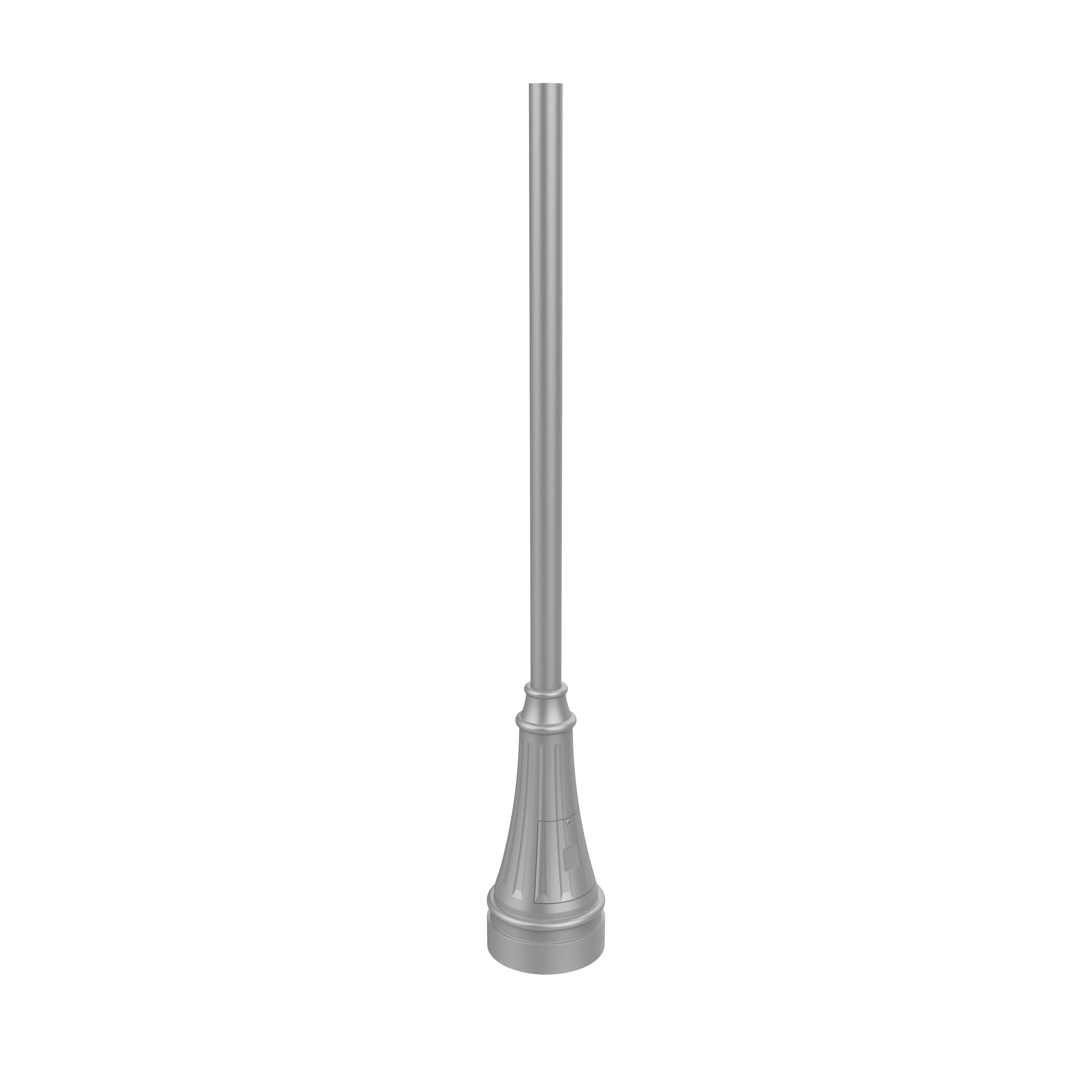 Poteau d'aluminium rond de 3'' à base soudée avec porte d'accès et boulons d'ancrage