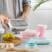 Portable Silicone Foldable Compressible Lunch Box container
