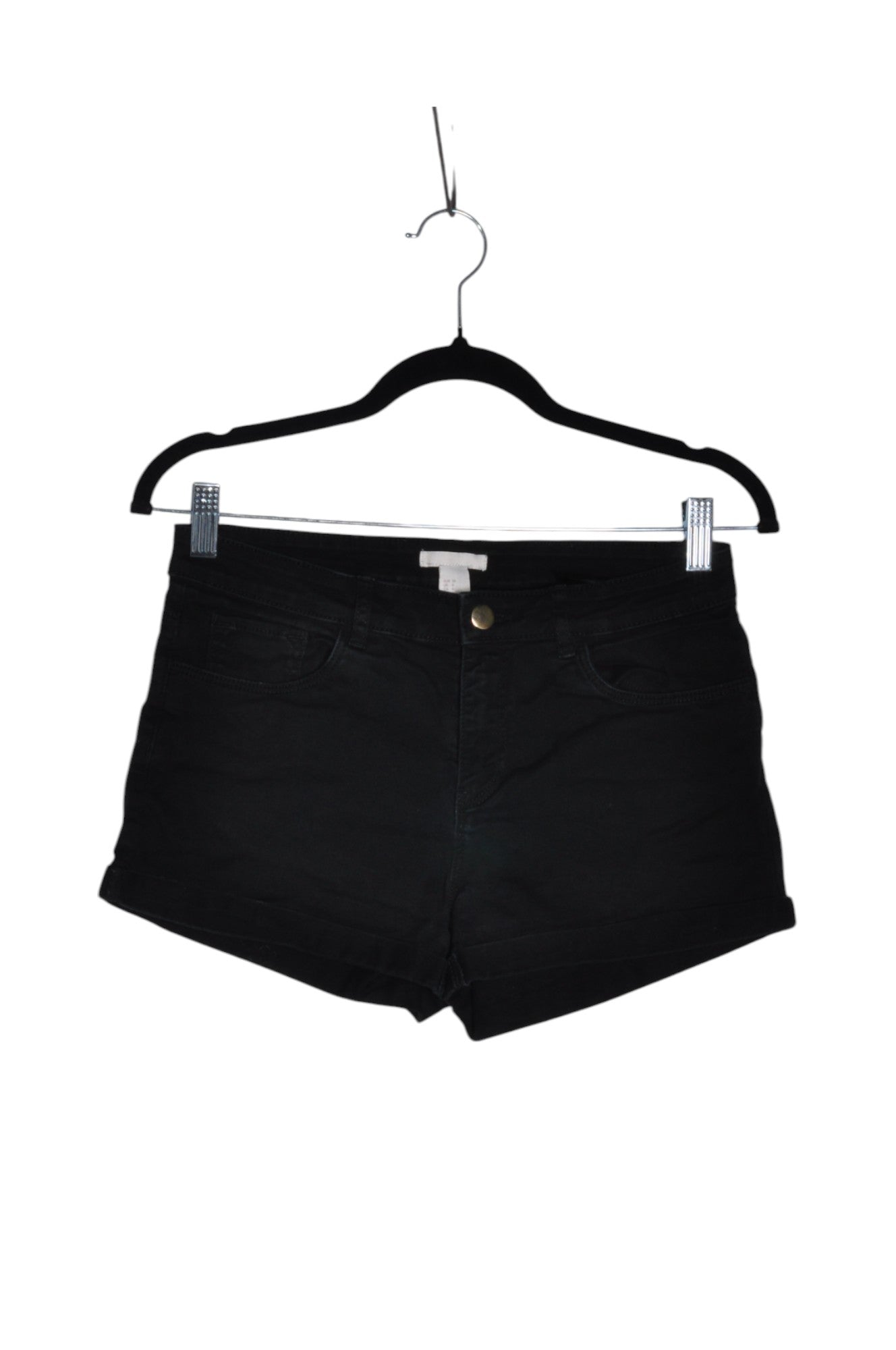 H&M Women Denim Shorts Regular fit in Black - 6