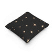 Starry Night Sparkle Woven Pillow | Black Cross-Stitch Stars