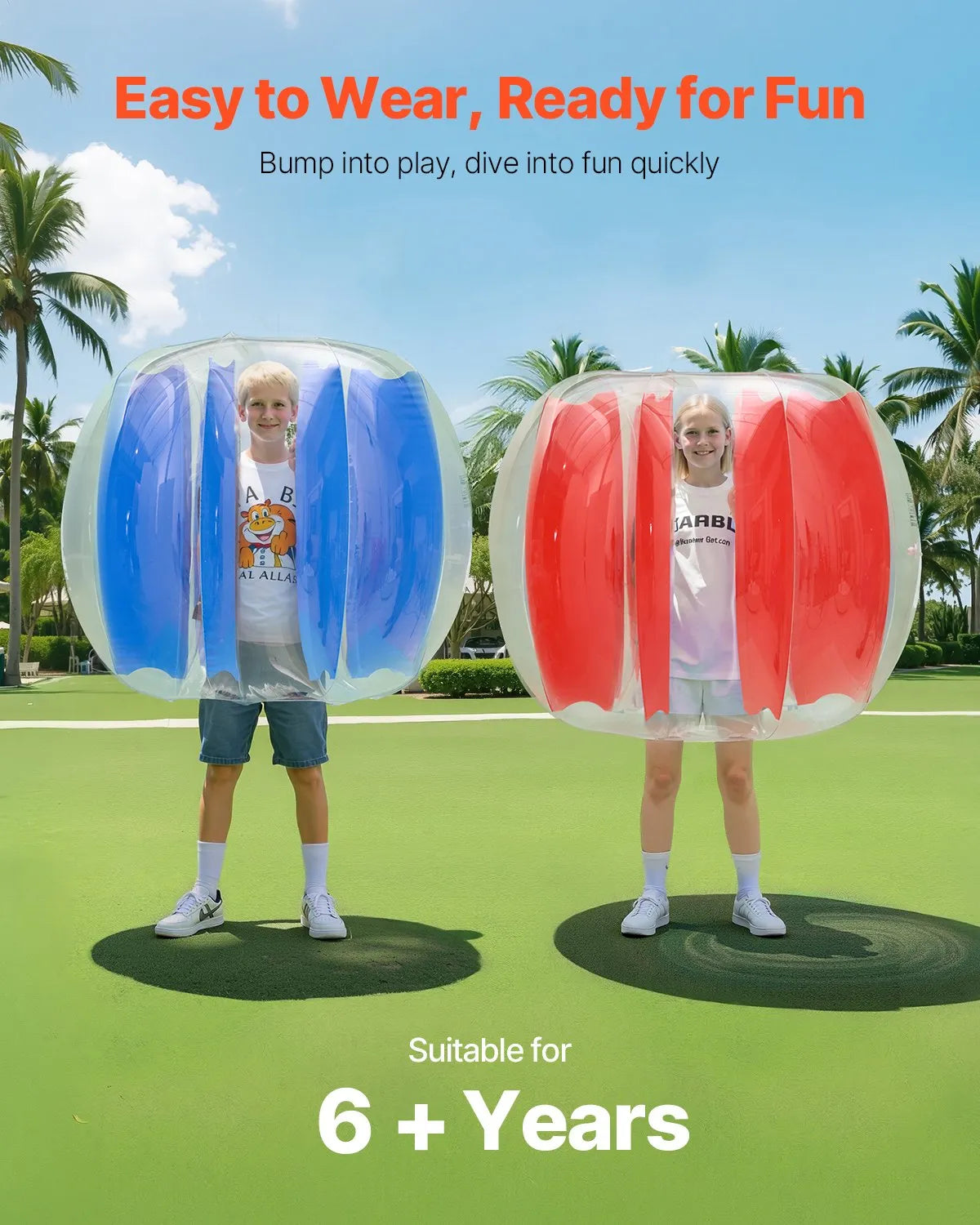 VEVOR 2-Pack 4FT/1.2M Inflatable Bumper Balls PVC Body Sumo Zorb Ball Outdoor