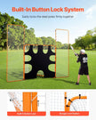 VEVOR 12x9 ft 3-IN-1 Lacrosse Goal Net with Backstop Target Rebounder Equipment