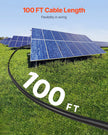VEVOR 100FT Solar Panel Extension Cable 10AWG Waterproof PV 6mm² Cable Black