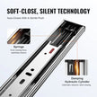 VEVOR 10 Pairs of 22 Inch Drawer Slides Side Mount Rails, Heavy Duty Full Extension Steel Track, Soft-Close Noiseless Guide Glides Cabinet Kitchen Runners with Ball Bearing, 100 Lbs Load Capacity