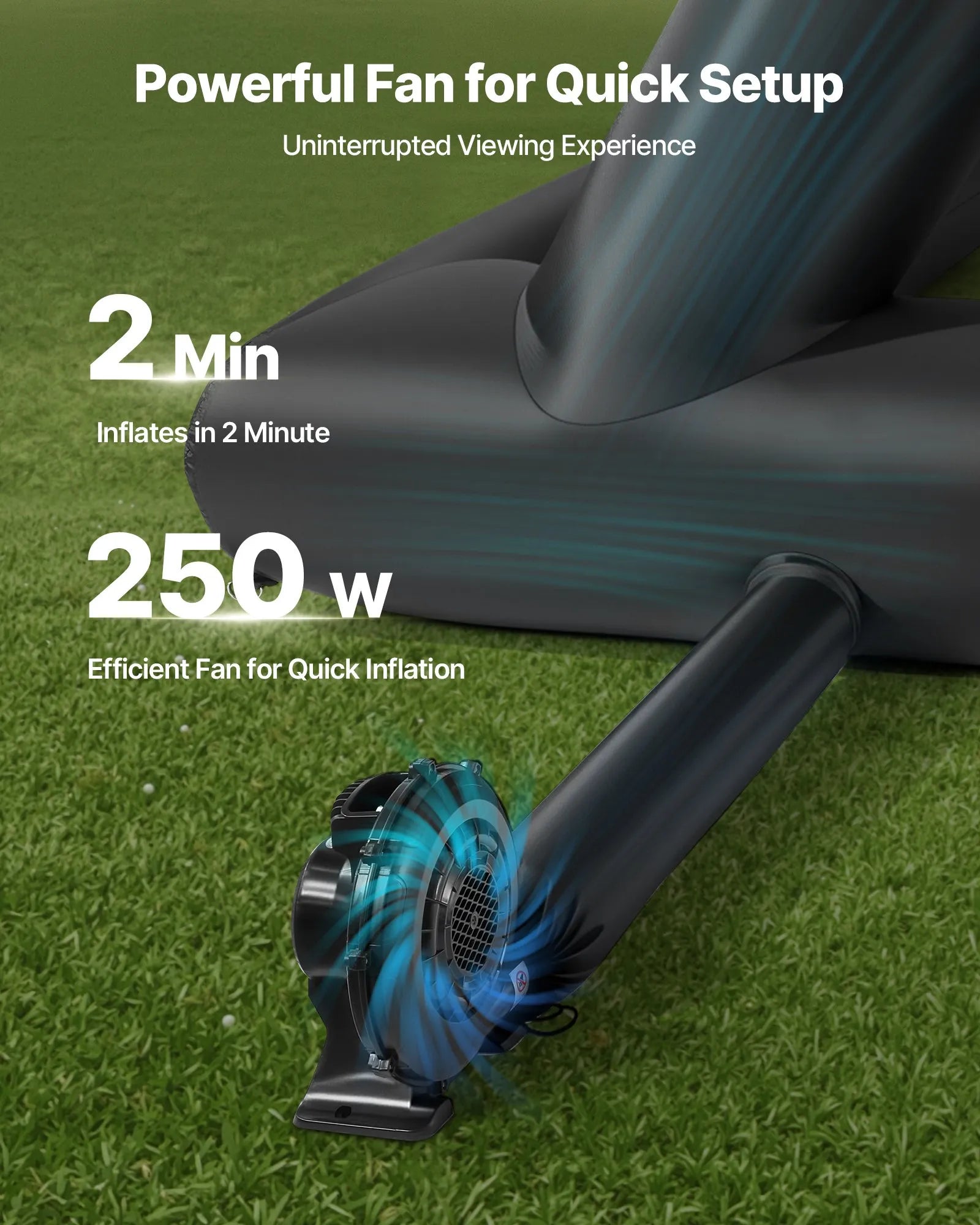 VEVOR 20 ft Inflatable Movie Screen 16:9 600D Movie Projection with Portable Bag