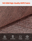 VEVOR 90% Sun Shade Cloth Privacy Screen 8 x 12 ft for Patio Garden (Brown)