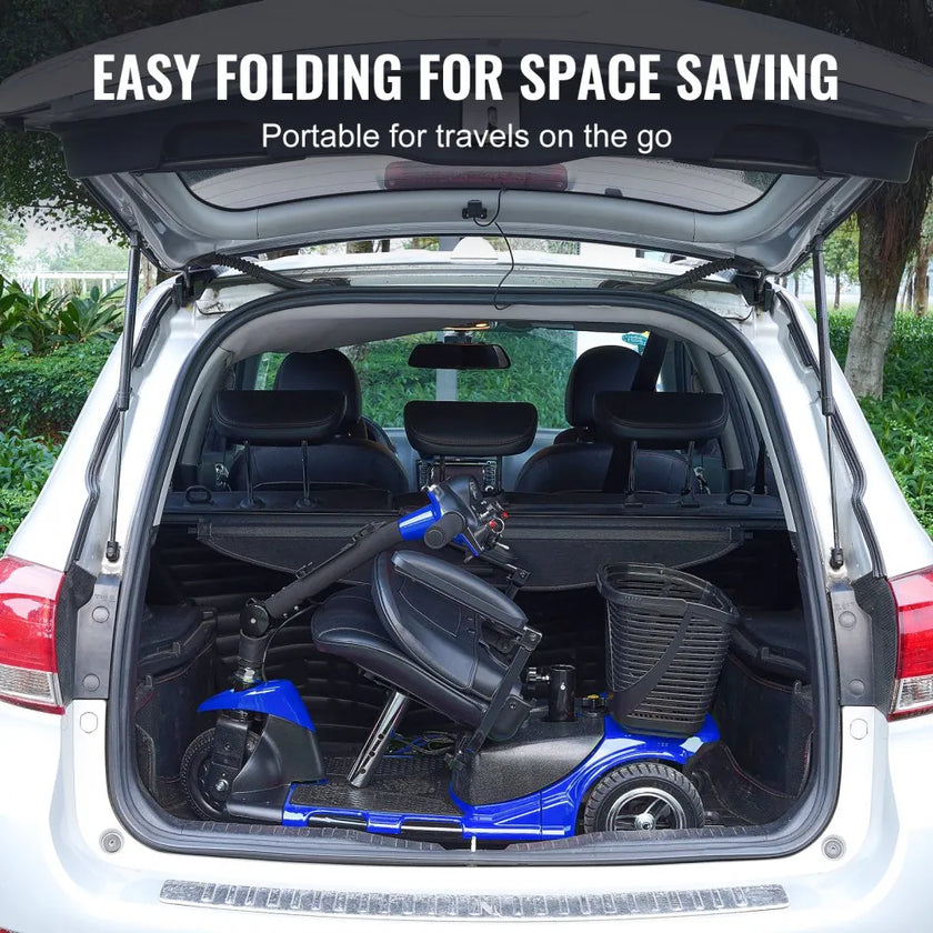 VEVOR 3 Wheel Folding Mobility Scooter for Adults & Seniors, Heavy-Duty Electric Powered Mobility Scooter & 12 Mile Long Range, All Terrain Travel Wheelchair with 9° Climbing Capacity, 265lb Capacity