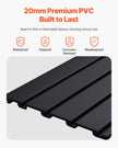 VEVOR 4 x 4 ft Slat Wall Paneling PVC Black Garage Slatwall with Modular Design