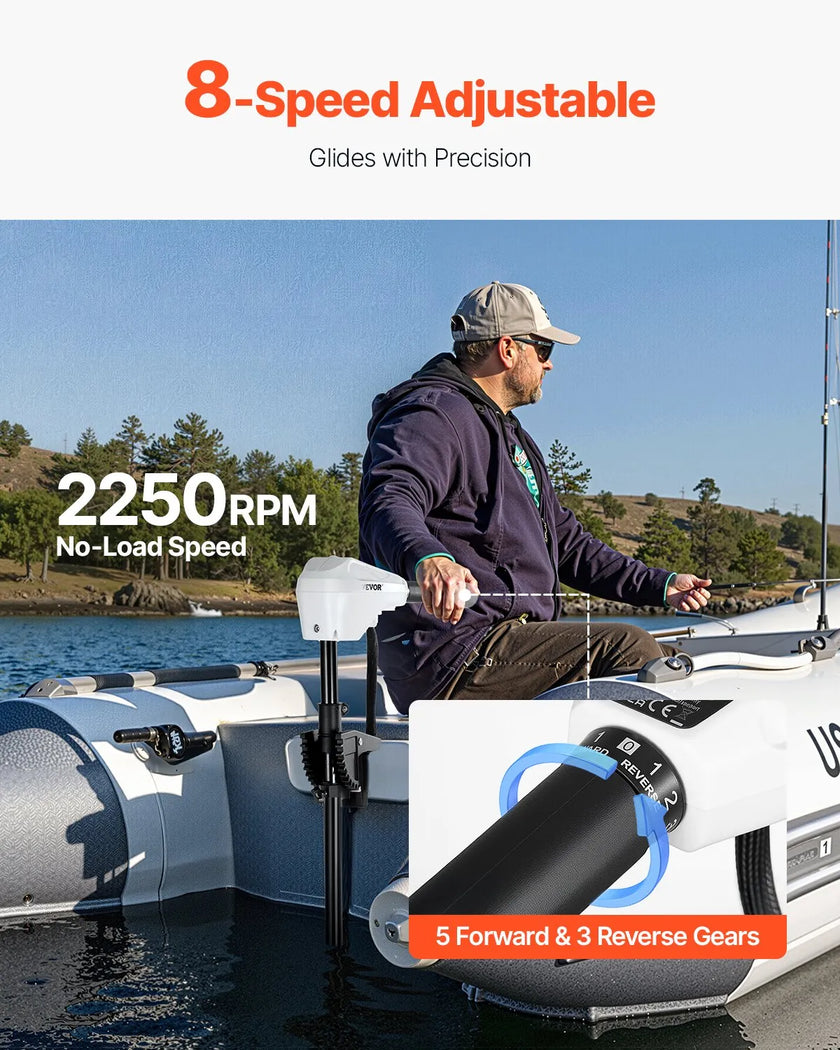 VEVOR 86lb 24V Thrust Electric Trolling Motor Saltwater Trolling Boat Engine