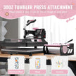 VEVOR 8 in 1 Heat Press Machine 15x15 in 30oz Tumbler Press T-Shirts Black