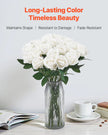 VEVOR 60 Pcs White Rose Artificial Flowers Realistic Bouquet for Xmas Home Decor